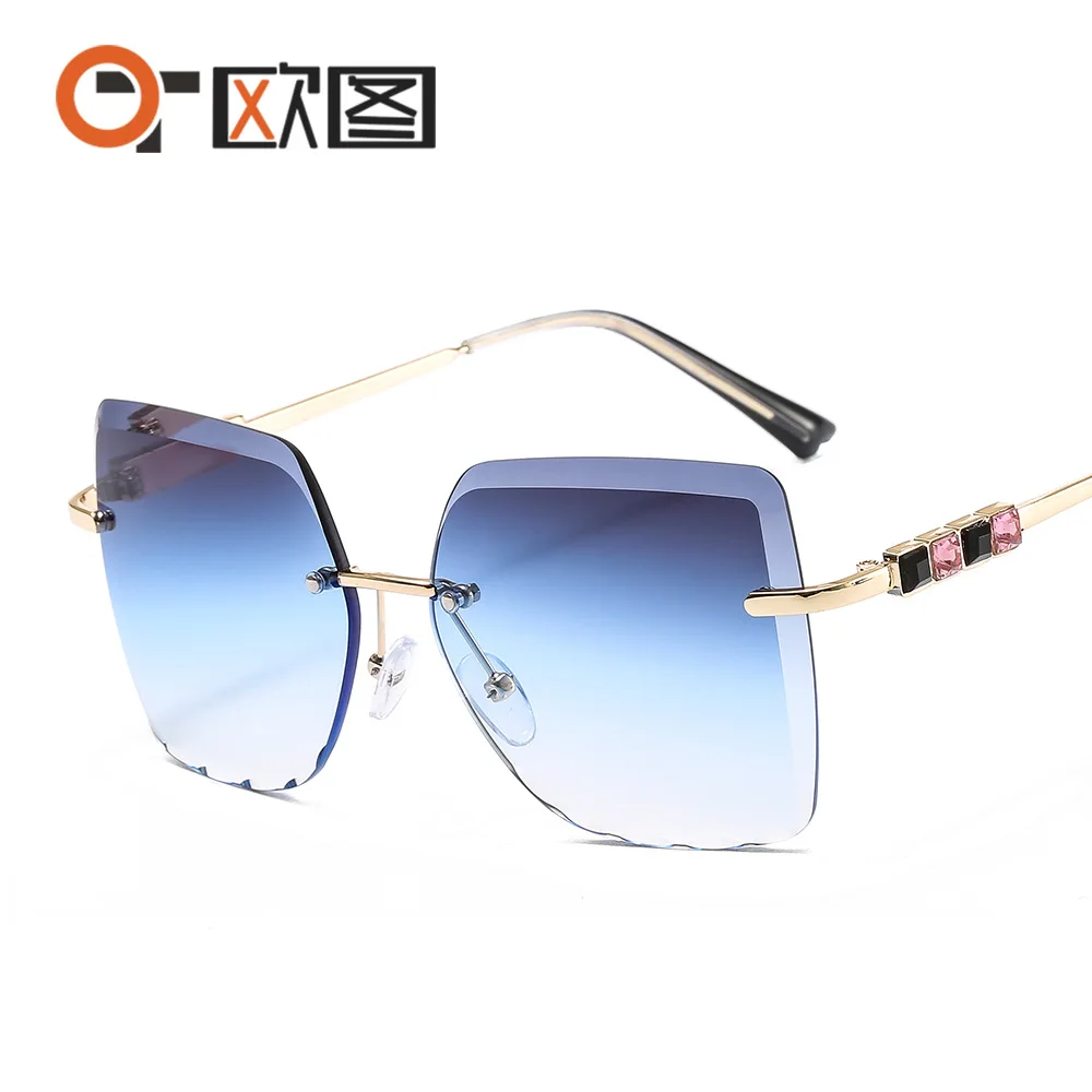 2020 новый стиль Европа и Америка безрамные солнцезащитные очки квадратная