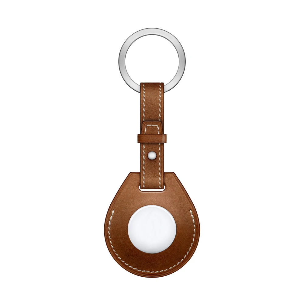 

luxurious Shockproof Protective Case For Apple AirTag Leather Hangable Key Ring Luggage Tag Bag Charm Loop