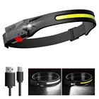 Фонарь налобный велосипедный с COB светодиодами и зарядкой от USB, 5 режимов