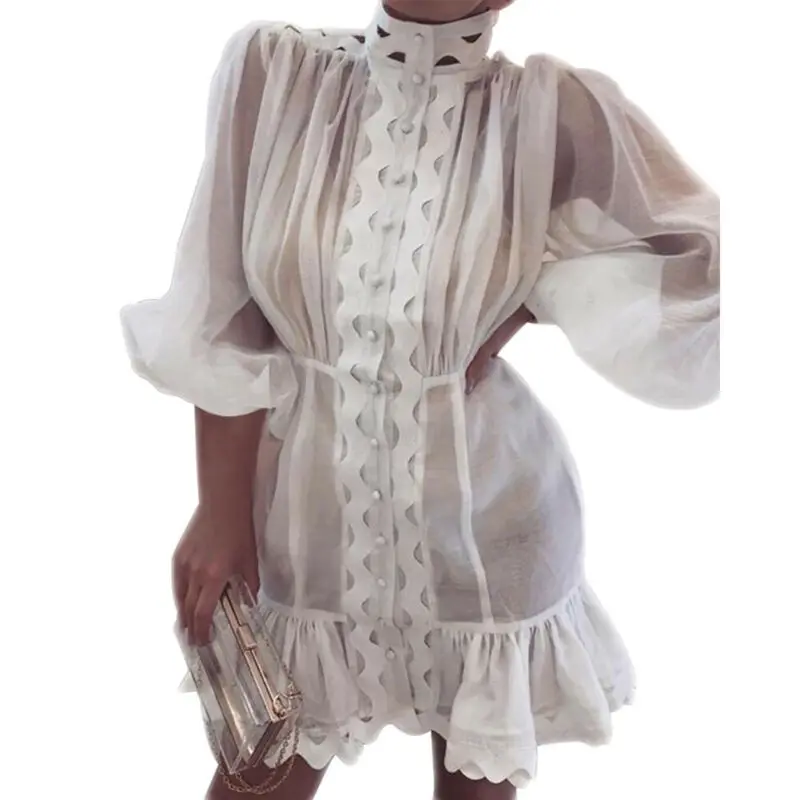 Женское облегающее платье с лазерным вырезом спереди белое вечернее водолазка в