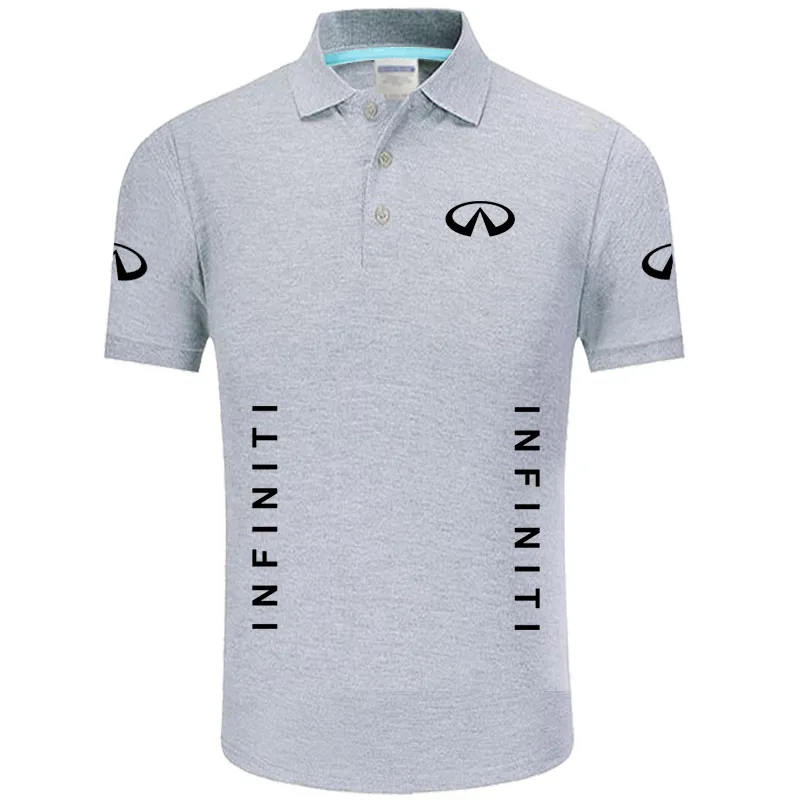 

2021 Summer High quality brand Infiniti logo polo short sleeve shirt Fashion casual Solid Polo Shirt unisex shirts