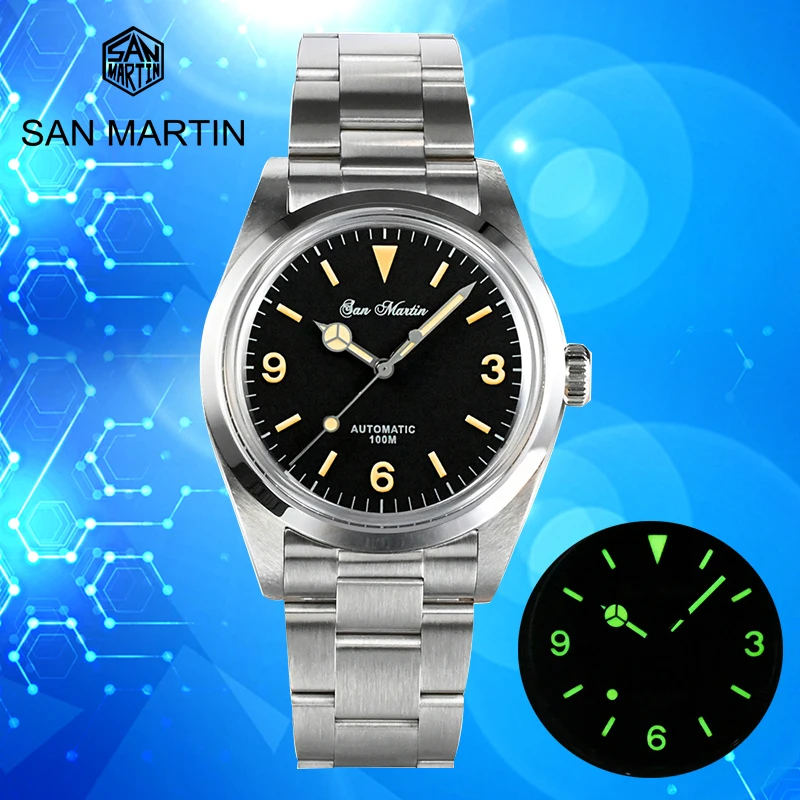 

San Martin Luxury Men Watch Retro Luxury Sapphire YN55 Automatic Mechanical Watches 10Bar Luminous Sports Watch diving Clock