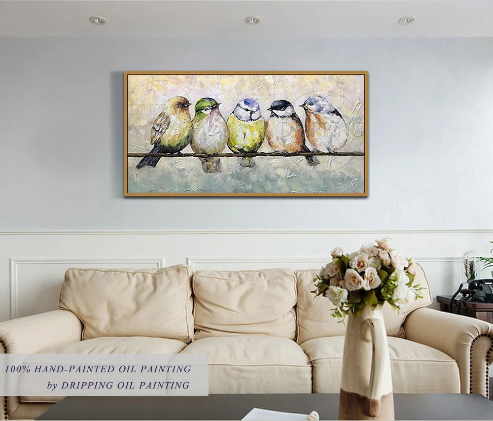 Картина DRIPPING Импрессионист птицы