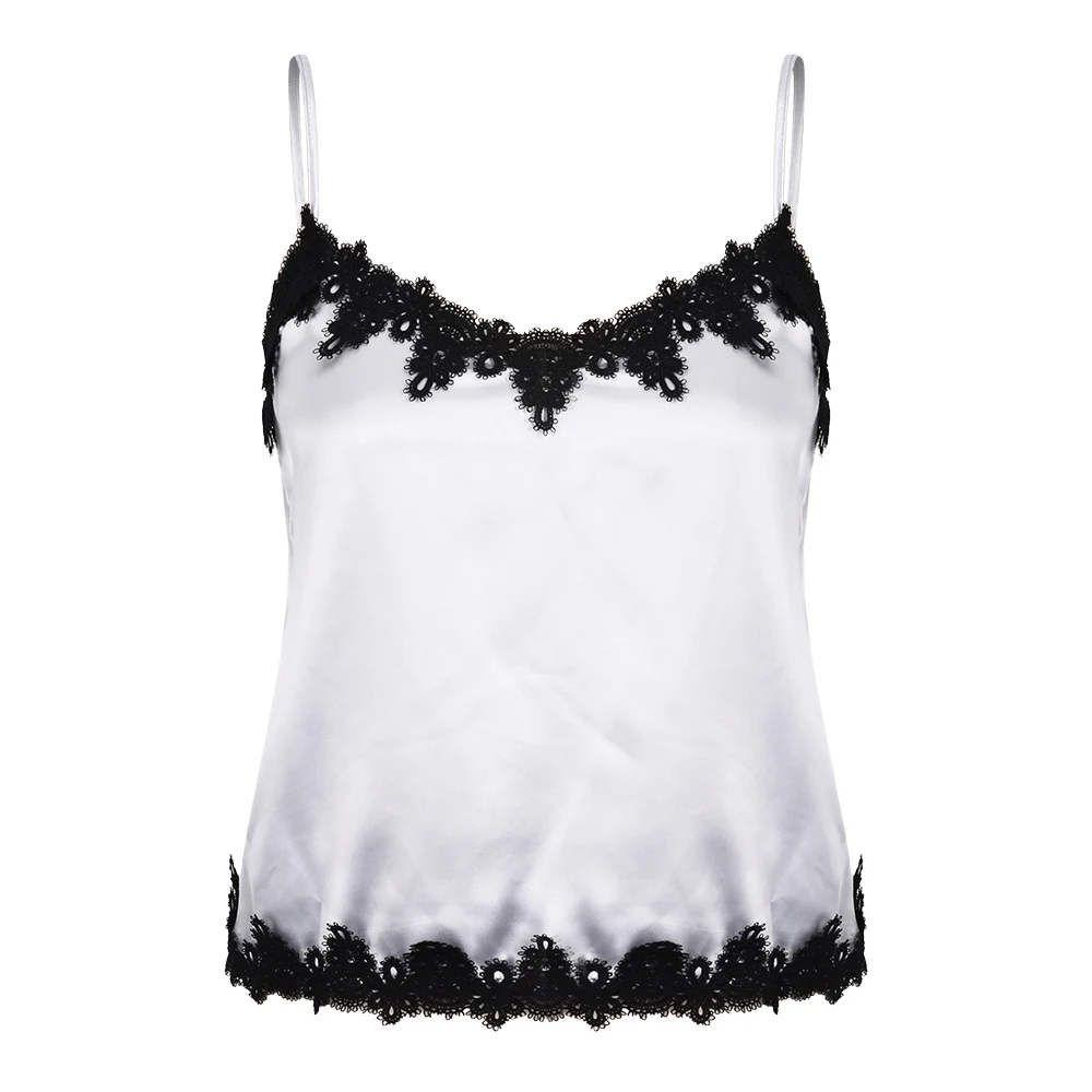 

Women's Sleepwear Sexy Satin Pajama Set Lace V-Neck Strappy Pyjamas Sleeveless Cute Cami Top and Shorts Sleep Shorts Set D30