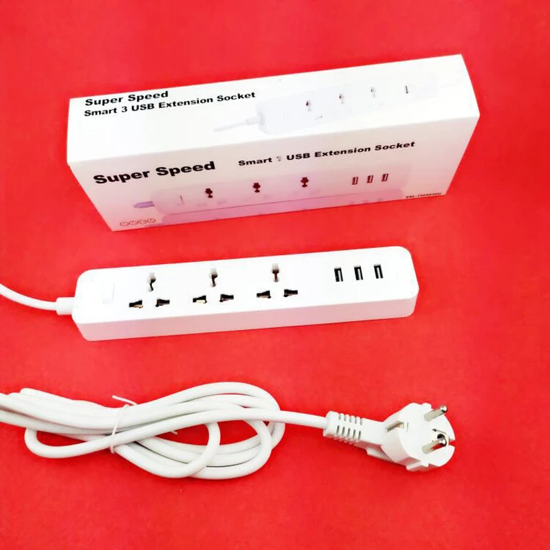 Удлинитель электрический с 3 розетками и USB портами 1 8 м|travel surge protector|power stripsurge