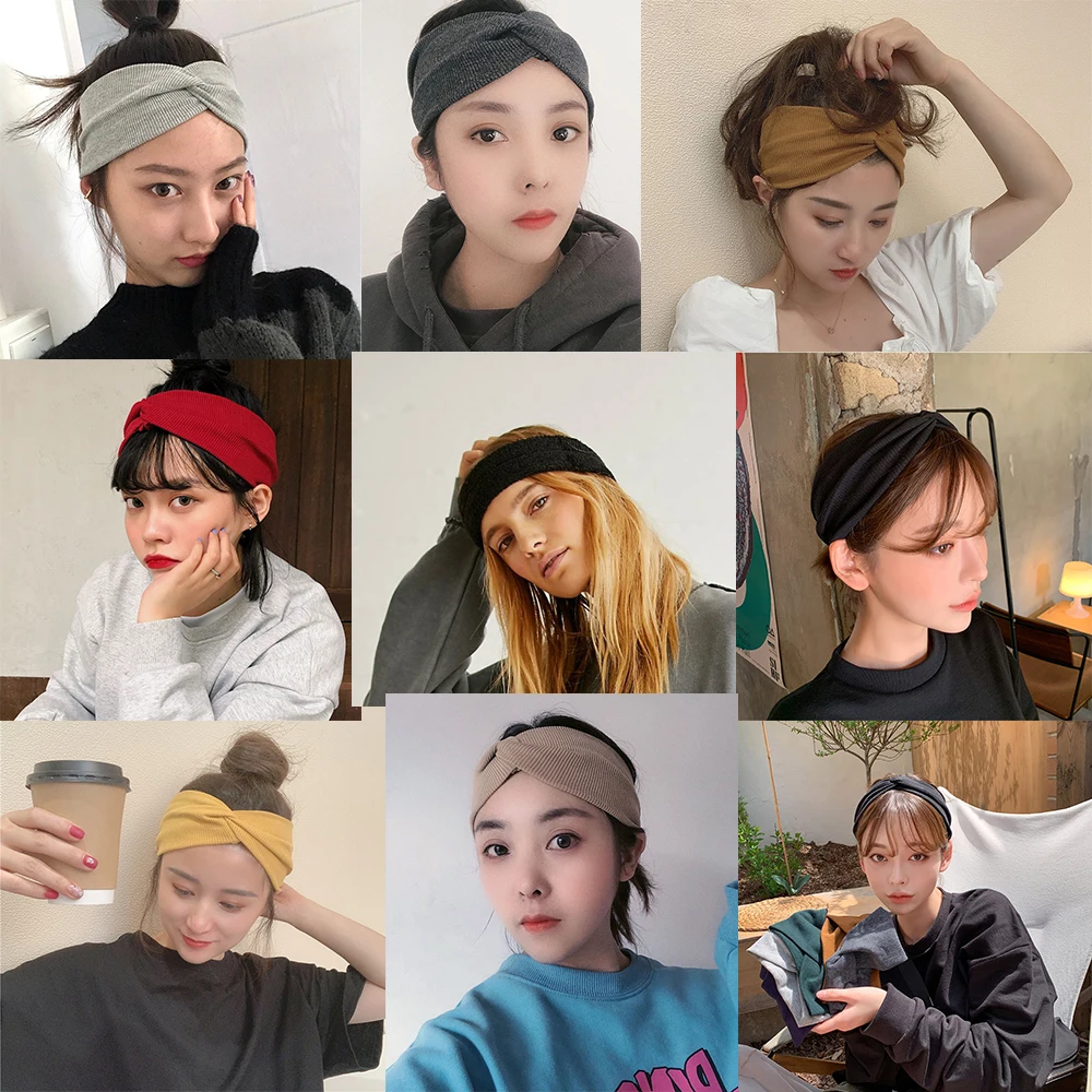 

Washing Face Exercise Yoga Cross Headband for Women Girls Cotton sweat-absorbent Sports Soft Hair Band 2020 Hair Accessories
