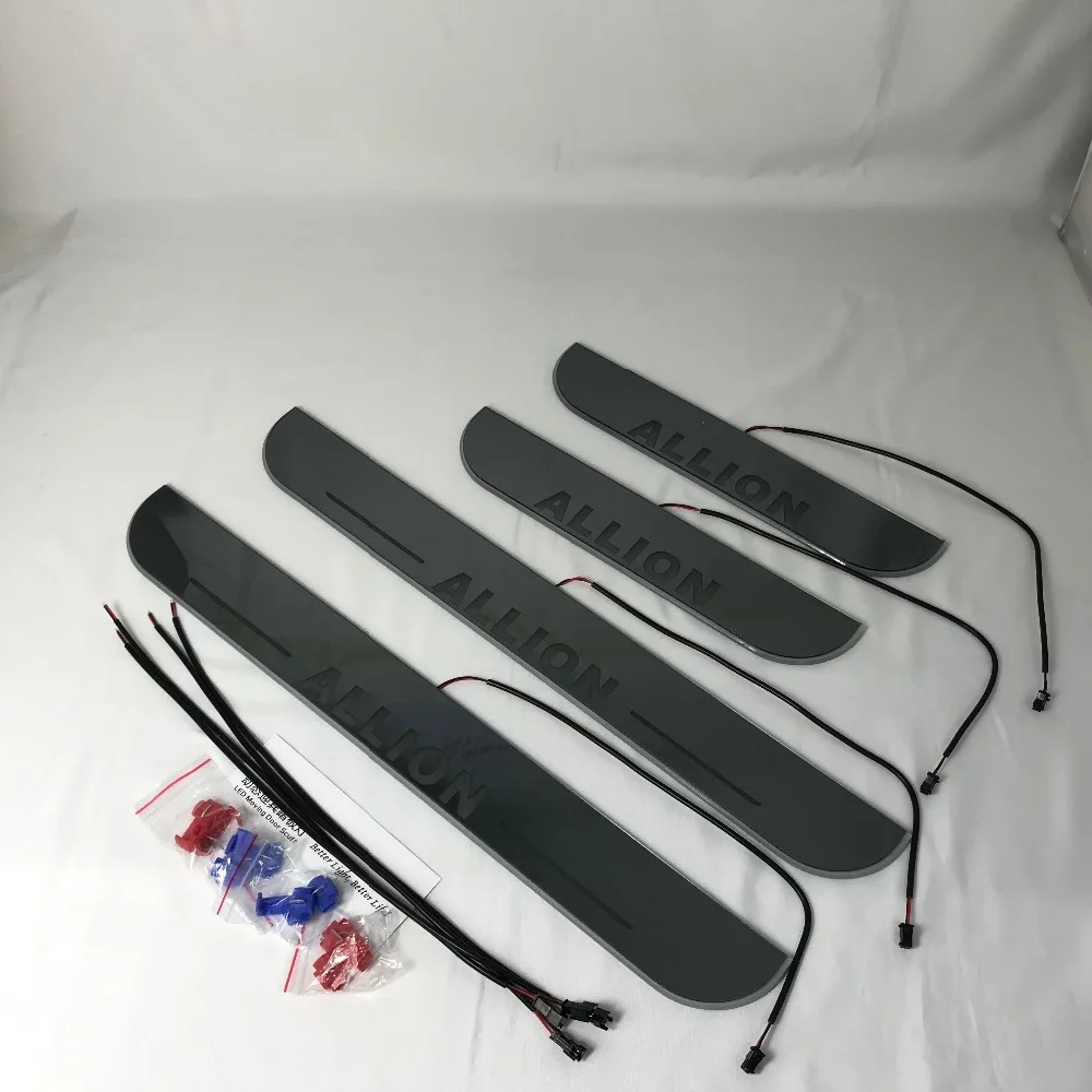 

eOsuns led moving door scuff for toyota allion dynamic door sill plate flat lining overlay Flowing/still light