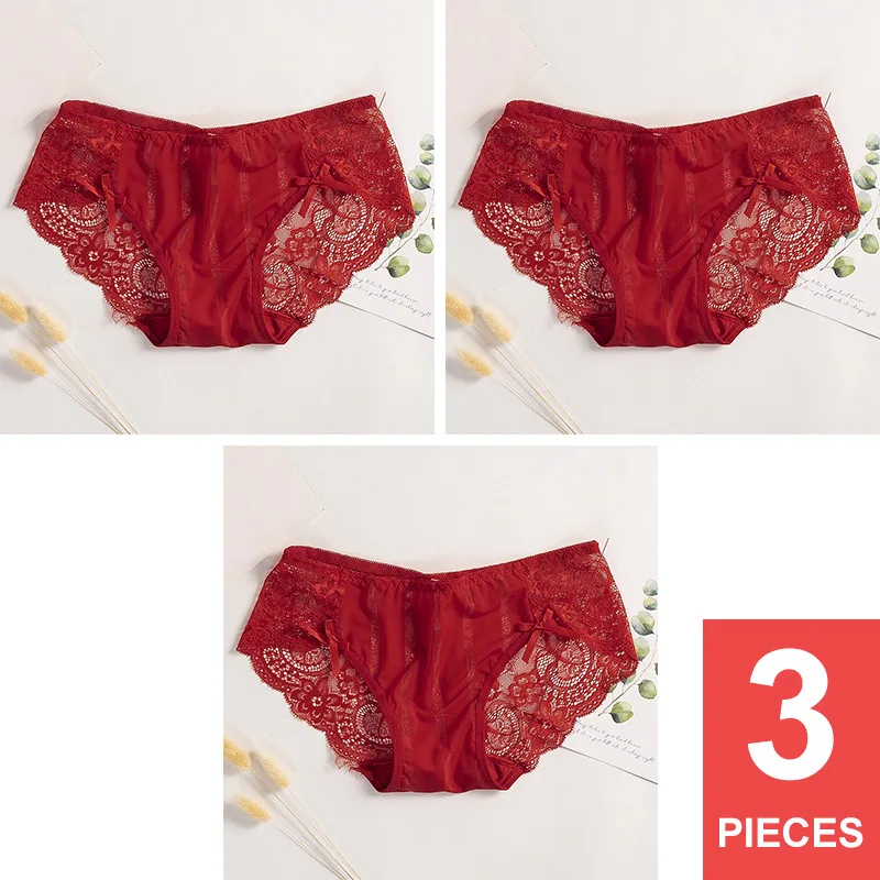 RED 3 Perfering трусики, сексуальные кружевные трусики, женские трусы, нижнее белье для девушек, Прозрачное Бикини для девочек, трусики M L XL - Цвет: RED 3