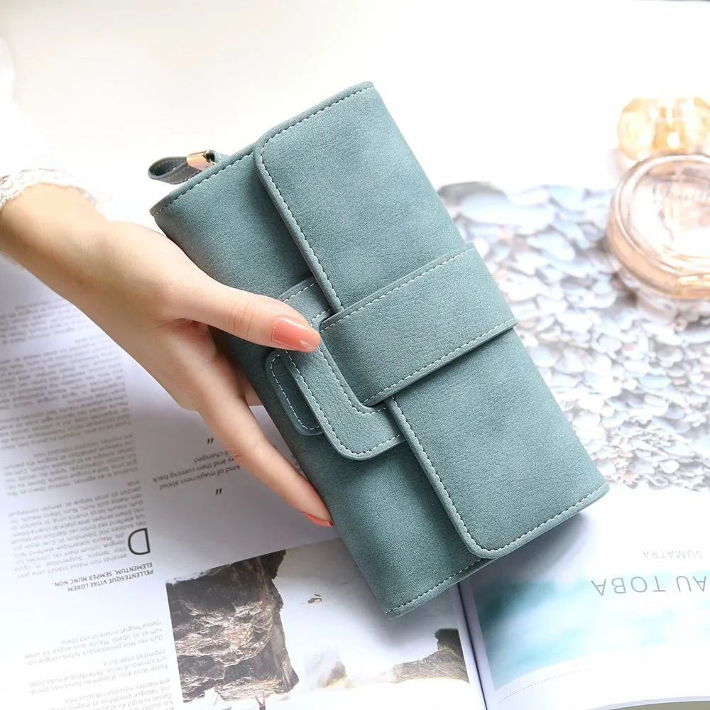 Женский Длинный модный многофункциональный кошелек с пряжкой Дамский кармашком