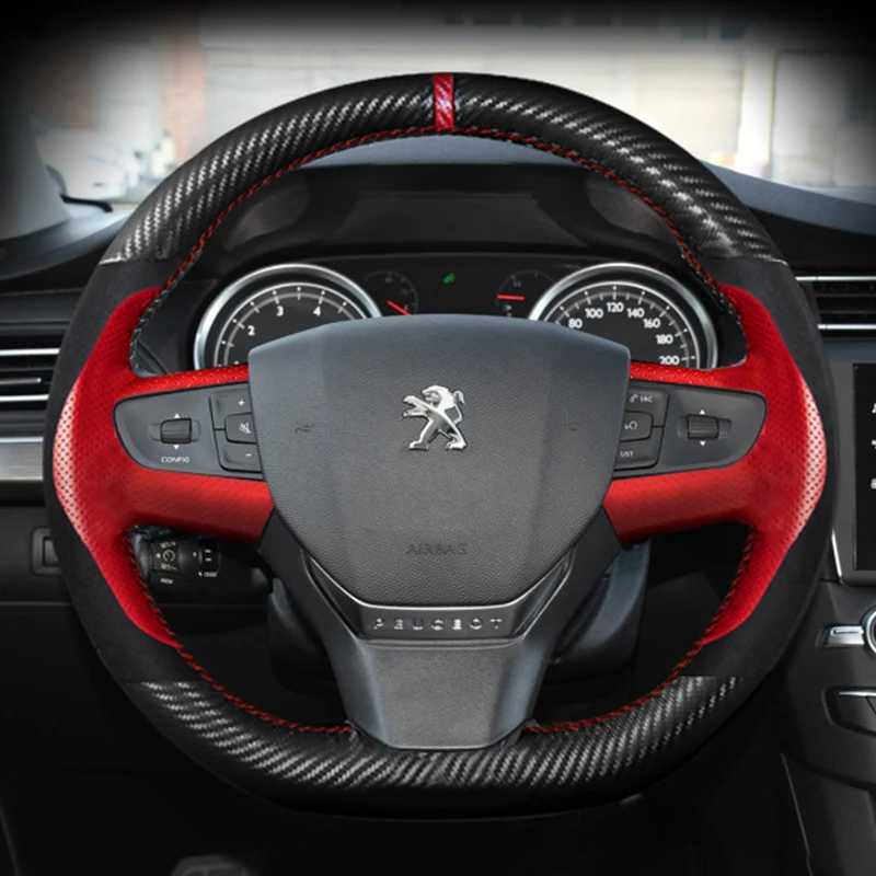 

Из серии "сделай сам", Прошитые вручную; Кожаный руль Крышка для Peugeot 308/307/508/207/206/408/3008 новой энергии крышки колеса автомобиля