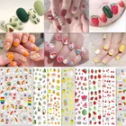 1 лист букв, цветы, Радуга авокадо, арбуз, полные обертки, Переводные Водные Наклейки для ногтевого дизайна, переводки для маникюра, сделай сам