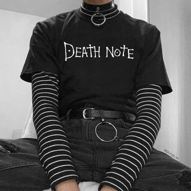 Women's T-shirt Oversized Short Sleeve Death Note Harajuku Kpop Aesthetic Print Streetwear Hip Hop Cotton Dropshipping Clothes