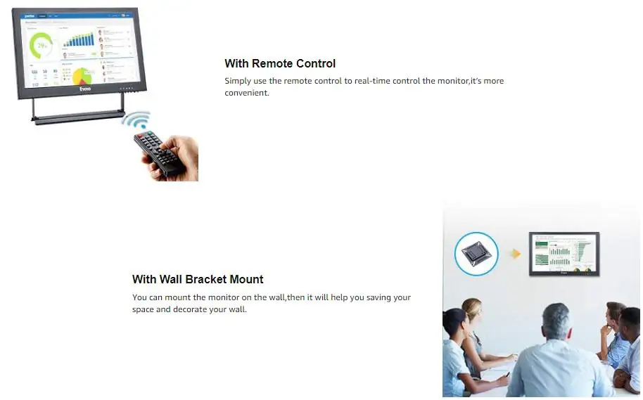 Eyoyo 13 &quotEM13A IPS HDMI BNC CCTV монитор FHD 1080P ЖК-экран с VGA AV USB динамиком для DVD DVR ПК ноутбука