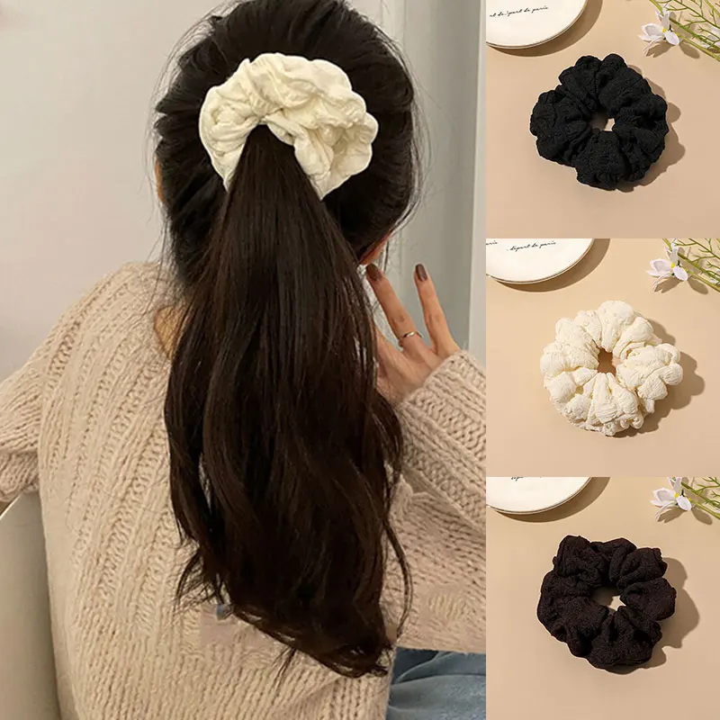 

2021 Korea Style Simple Girls Hair Accessories Soft Pleated Girl Hair Ties French Intestine Ring Fashion Women Pretty Hair Rope
