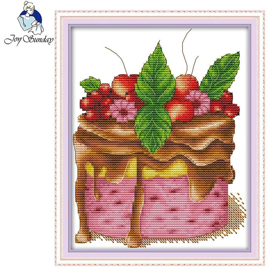 Joy Sunday торт и кофе Десерт вышивка крестиком с принтом DMC 11CT 14CT ребенок ручной работы DIY Вышивка Набор для домашнего декора и подарка
