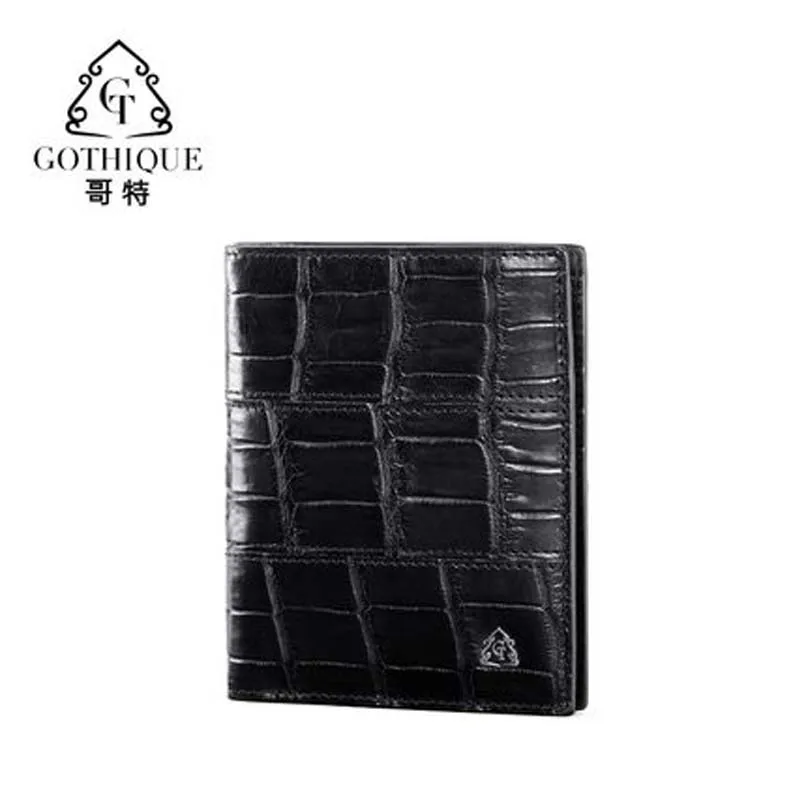 

gete New Siamese crocodile leather wallet for men leather vertical wallet multi-card personality fashion wallet for men wallet