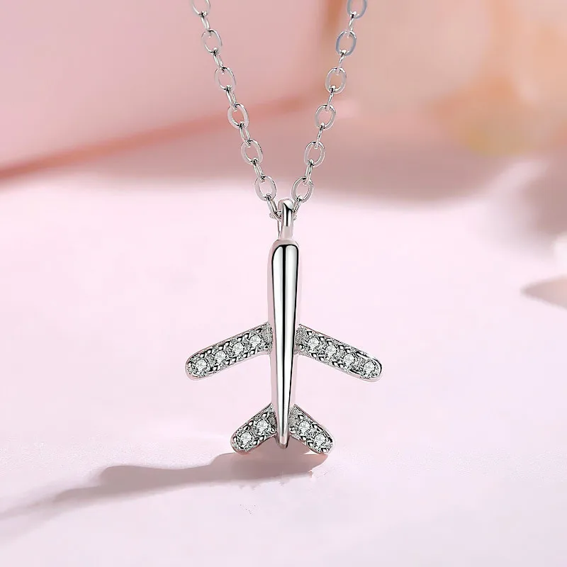 Новый французский самолет с цирконием цепочка подвеской ожерелья для женщин