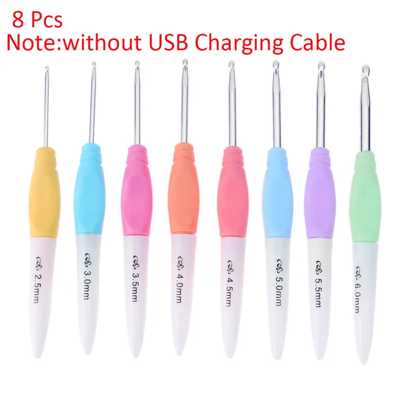 9 в 1 USB светильник крючки для вязания крючком светодиодный набор швейных