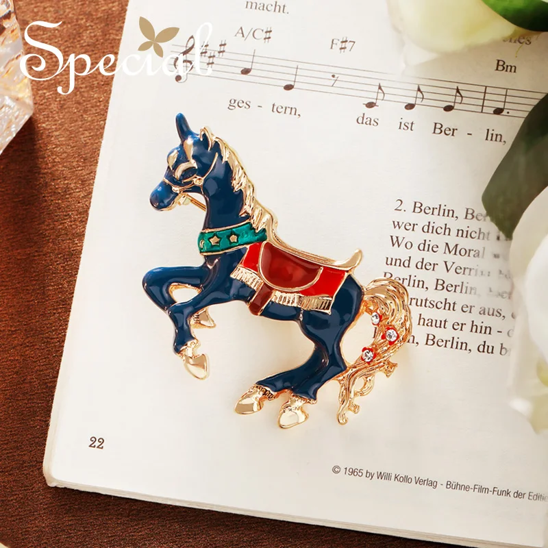 Special New Fashion Enamel Brooches Pin Lovely Horse Brooch Bouquet Animal Wedding Jewelry 2021 Gifts for Women S1727B | Украшения и