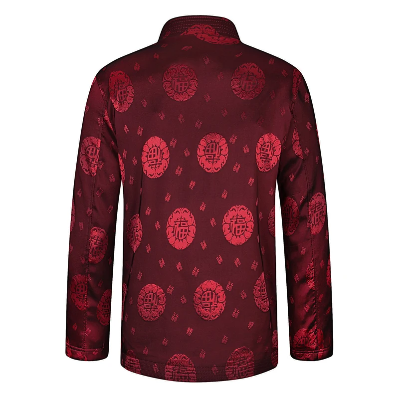 

Chinese Style Red Blue Jacquard Weave Coat Men Mandarin Collar Single Breasted Tangzhuang Jacket Men Tunic Outfit Autumn Clothes