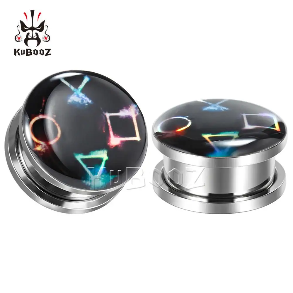 Style 3 Kubooz рот Логотип нержавеющая сталь туннели Эспандеры винтовые шпильки модный подарок для унисекс ювелирные изделия для тела - Окраска металла: Style 3