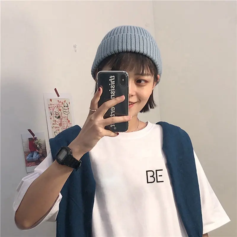 

2020 new album BE print Harajuku T-shirt Kpop Korean style short sleeve cute Korean casual hip-hop short sleeve top