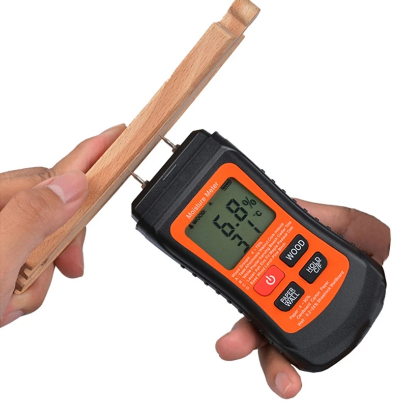 

Two-in-one Pin Type Wood Moisture Meter Wood Temperature/Humidity Detector