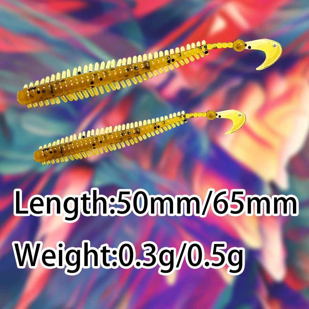 B&U BUGSY Worm Fishing Lure 50mm 65mm Soft Baits Fishing Wobbler for Pike Bass Bait Artificial Fishing soft Lure Tacke