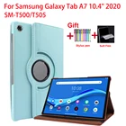 Вращающийся на 360 Градусов Кожаный чехол для Samsung Galaxy Tab A7 10,4 дюйма SM-T500T505, чехол для Samsung Galaxy Tab A7 10,4 2020 T500 T505, чехол