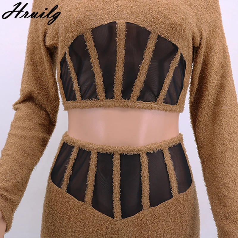 

Two Piece Set Top and Pants Casual Elastic Waist Loungewear Women Exposed Navel Fashion New Arrival Long Sleeve Two Piece Set