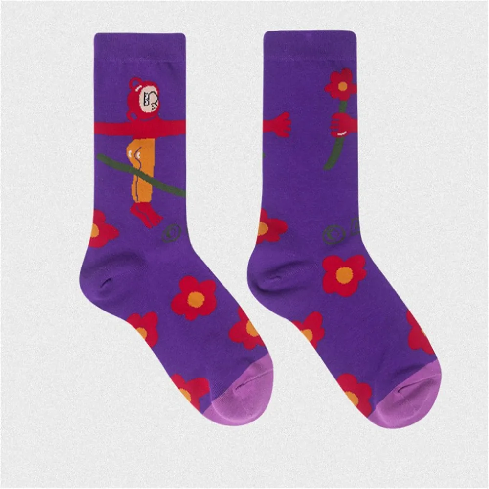 Модные мужские счастливые носки унисекс в стиле хип хоп осенние классные с