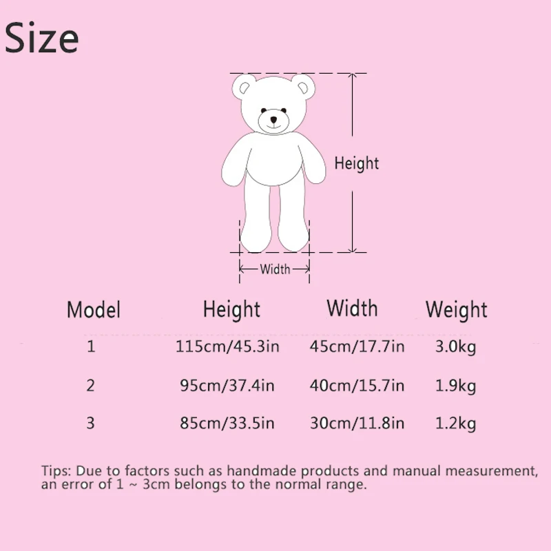 

Baby Inner Large Bow Tie Color Popular Plush Toy Teddy Bear Simple Bear Girl Birthday Gift PP Cotton Stuffed Animal Doll