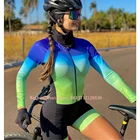 Костюм для триатлона Женский, одежда из Джерси для езды на велосипеде, форма для езды на велосипеде с длинным рукавом, цельный велосипедный комбинезон