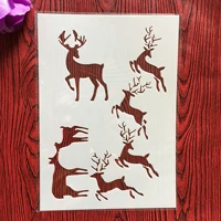 a4 29 21cm jump sika deer love diy stencils wall painting scrapbook coloring embossing album decorative paper card template