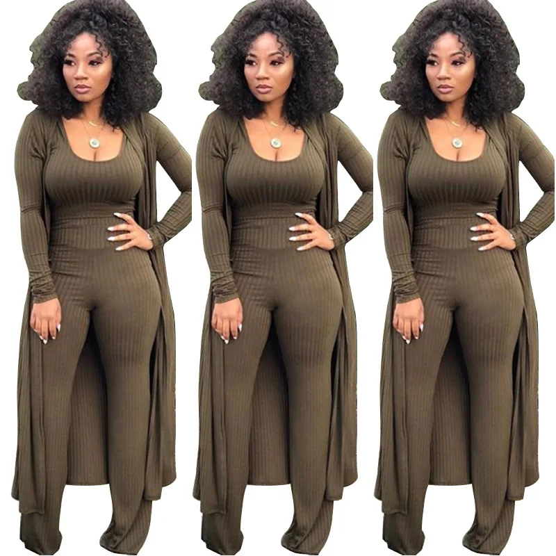 

Factory Wholesale 2019 Autumn New Ultra-Stretch Sunken Stripe Three-Piece Suit Tight Sexy Nightclub Women's Clothing