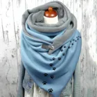 Осень-зима 2021, шарф для женщин, мягкая накидка на пуговицах с принтом, повседневные теплые шарфы, шали, шарф, Женская Шейная бандана