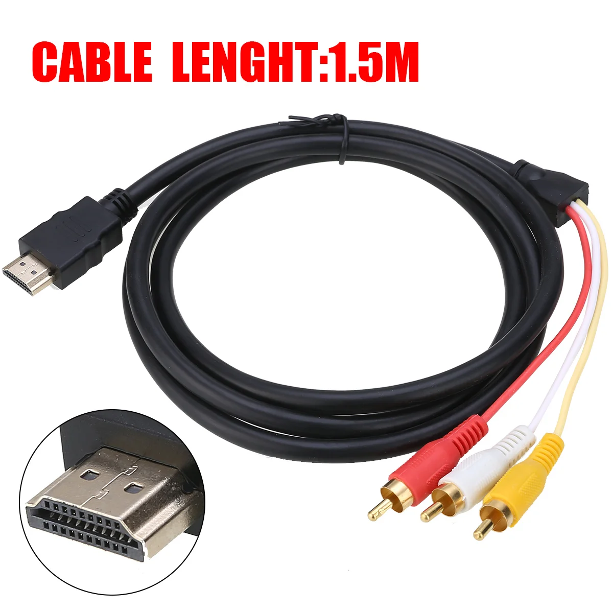1 5 м Аудио Видео AV кабель адаптер Универсальный hdmi к RCA 1080P HDTV композитный штекер 3