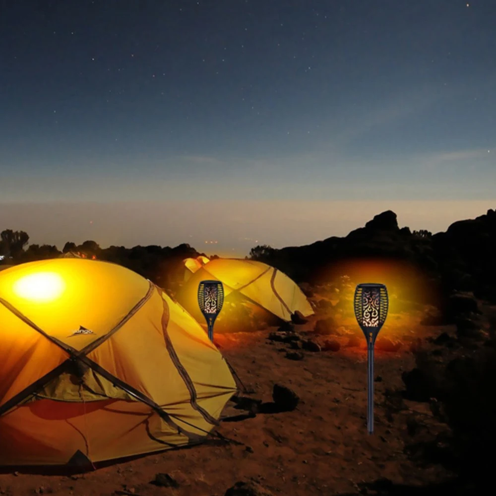 

LED Outdoor Solar Flame Light 33 Waterproof Led Solar Lawn Light Flashing Flame Courtyard Garden Balcony Black Torch Light