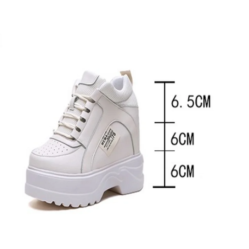 Женские кроссовки на платформе OLOMM Повседневные Дышащие туфли танкетке 12 см