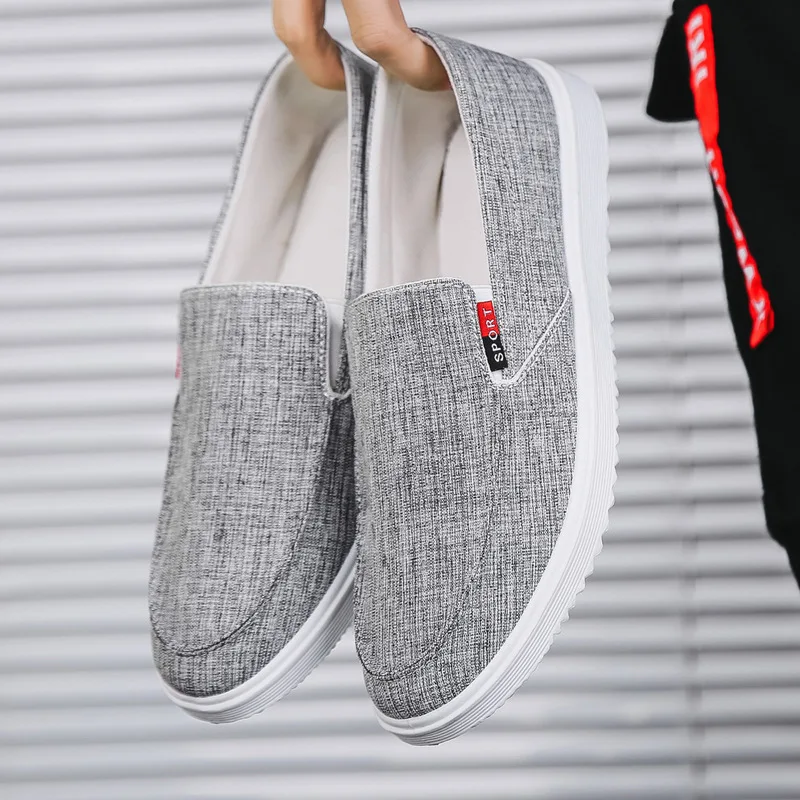 

2021 New Summer Canvas Shoes Men's Casual Board Shoes Trend Cloth Shoes Breathable Sports White Shoes Men