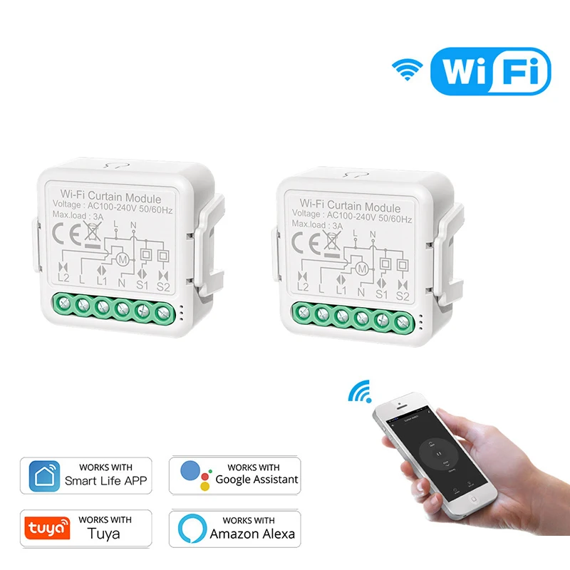 

WIFI Curtain Module Tuya Smart Life Electric Roller Shutter For Amazon Alexa Google Smart Phone Home Voice Control Automatic Too