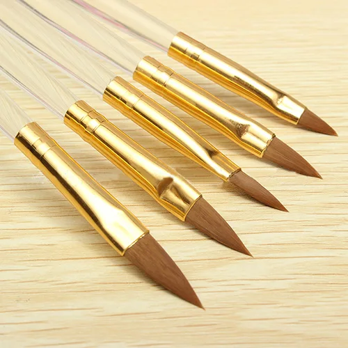 5 шт прозрачная акриловая ручка DIY Nail Art Живопись Рисунок Мягкий Нейлоновый набор