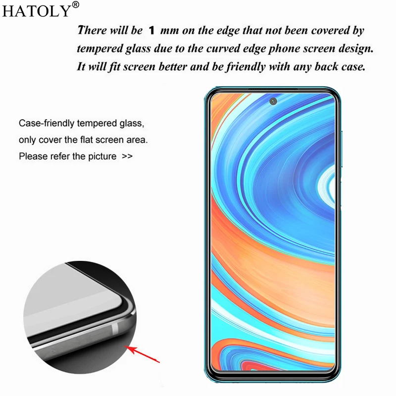 2 piezas de vidrio en Redmi Note 9 Pro Max Protector de pantalla de vidrio templado pel&iacute;cula protectora de tel&eacute;fono para Xiaomi Redmi Note 9 Pro Max Glass-1