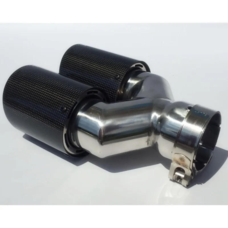 1 шт. Y-образный Универсальный двойной глянцевый выхлопной наконечник из