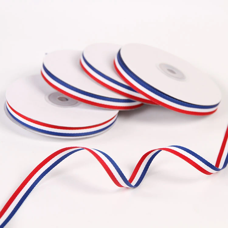 

10Yards/Lot Three Color Blue White Red France Grosgrain Ribbon for Fresh Flower Bunch Bouquet Gifts Boxes Packing Decoration