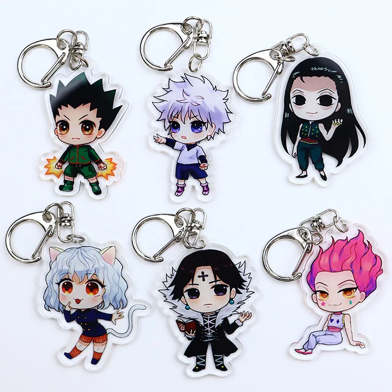 1 шт. мультяшный аниме Hunter X брелок для ключей фигурка Killua Zoldyck Kurapika Hisoka акриловые