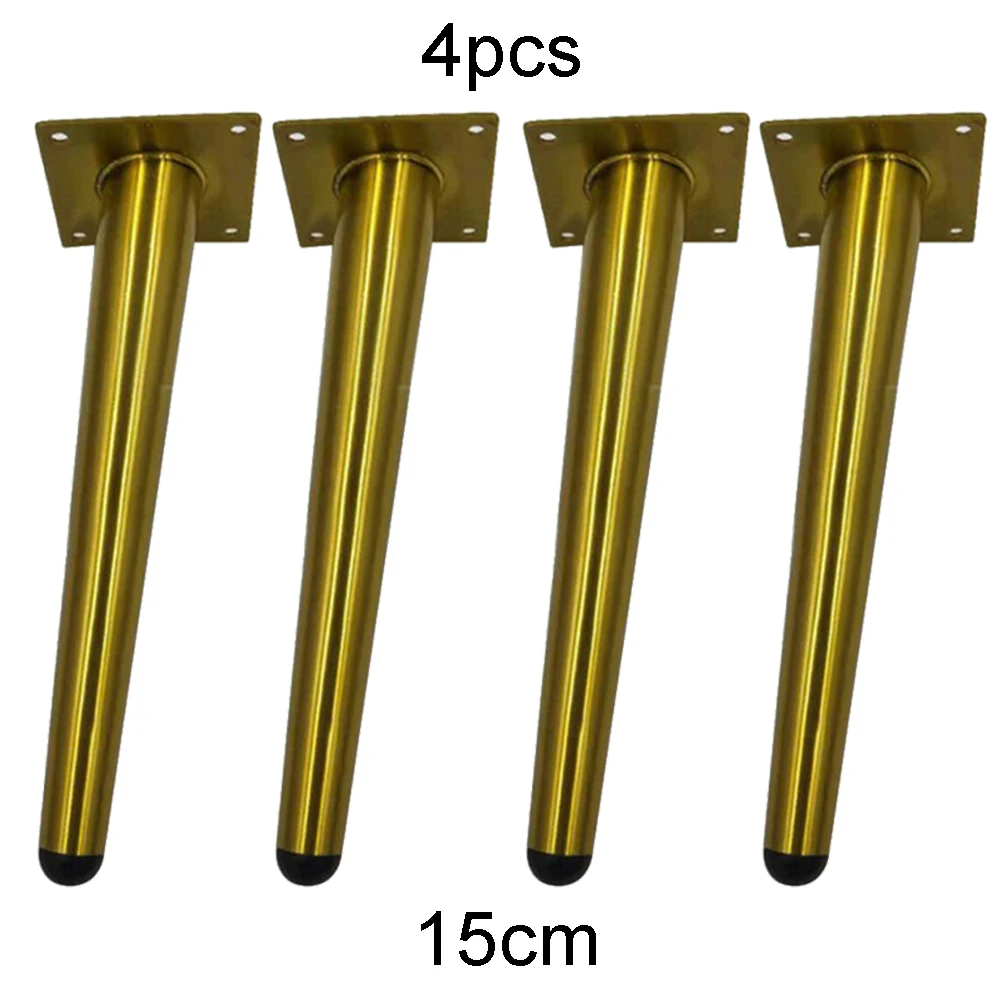 4PCS W/16 Screws Golden Stainless Steel Sofa Legs Cupboard Cabinets Furniture Feet Stand 12/15/20cm Oblique DIY | Дом и сад