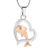 stainless steel heart cremation necklace dolphin urn pendant memorial necklace ashes holder keepsake cremation jewelry