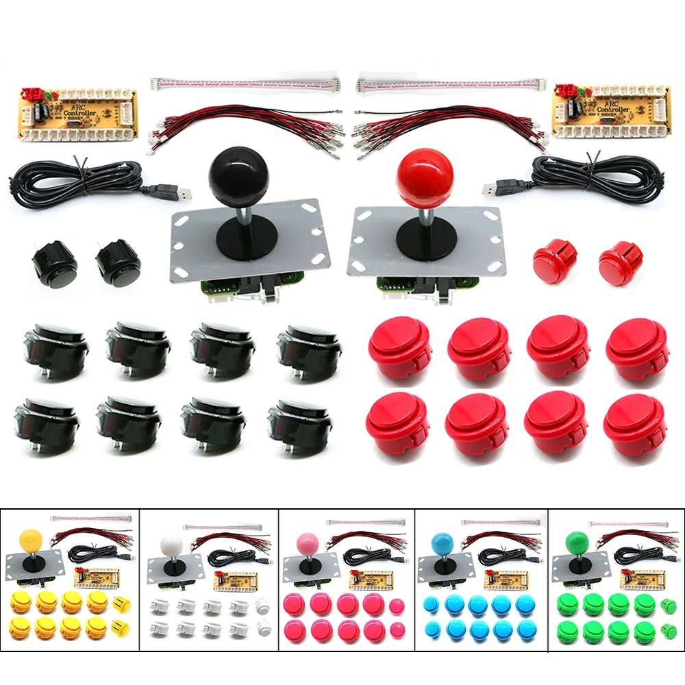 

5 Set 2 Player Copy SANWA Arcade Kit DIY Zero Delay USB To Joystick Button Encoder Board PC / Raspberry Pi Game Controller