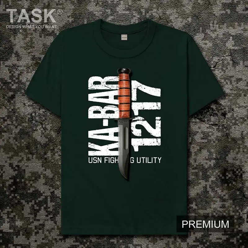 Мужская хлопковая футболка с короткими рукавами и принтом Saber USA Ka Bar летняя